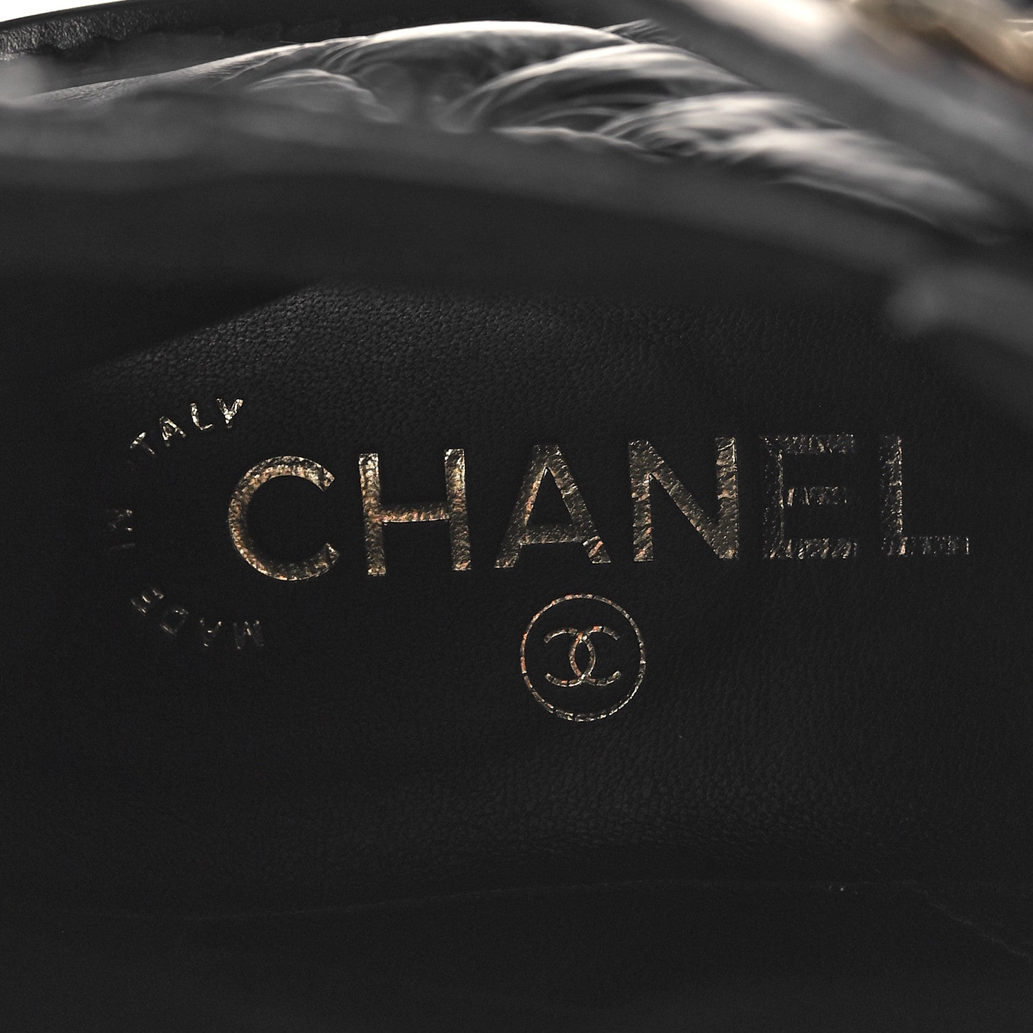 Chanel Shiny Goatskin Calfskin Quilted Lace Up Combat Boots 38 Black 8 of 9