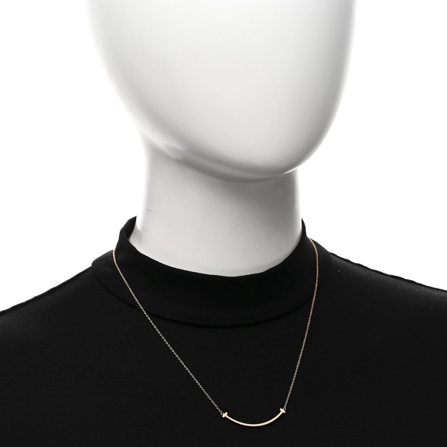 18K Yellow Gold Small T Smile Pendant Necklace