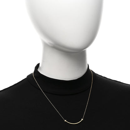Tiffany 18K Yellow Gold Small T Smile Pendant Necklace 2 of 4