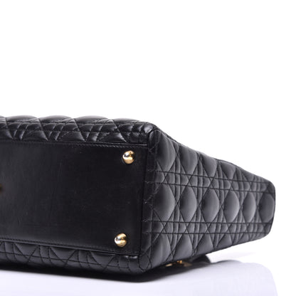 Christian Dior Lambskin Cannage Large Lady Dior Black 10 of 11