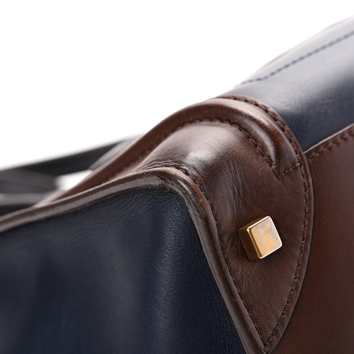 Smooth Calfskin Mini Tri-Color Luggage Navy