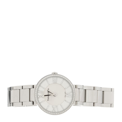 Tiffany Stainless Steel Diamond Bezel 24mm Atlas 2-Hand Quartz Watch Silver 2 of 5