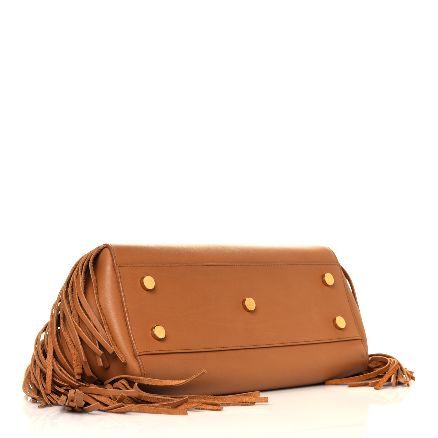 Calfskin Small Rive Gauche Fringe Tote Tan