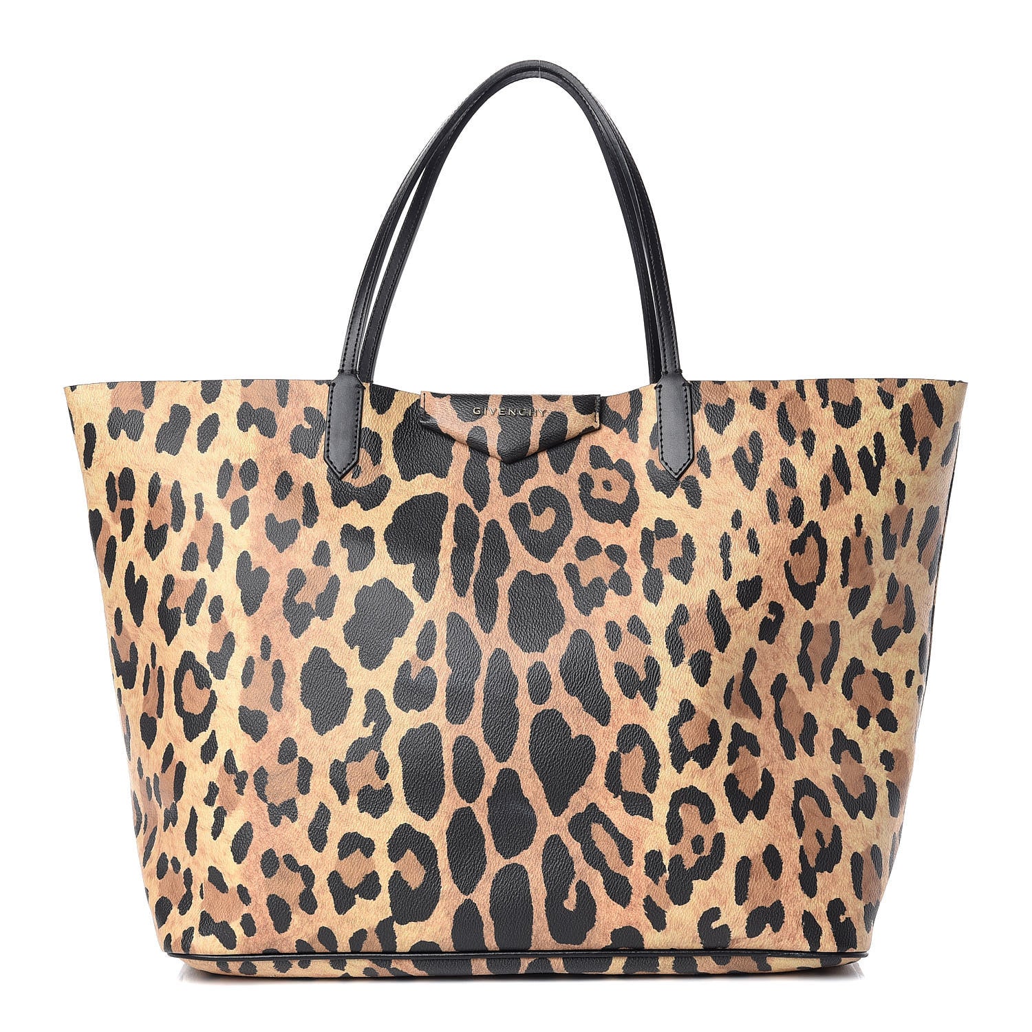 Givenchy Textured Coated Canvas Leopard Print Large Antigona Tote 3 of 14