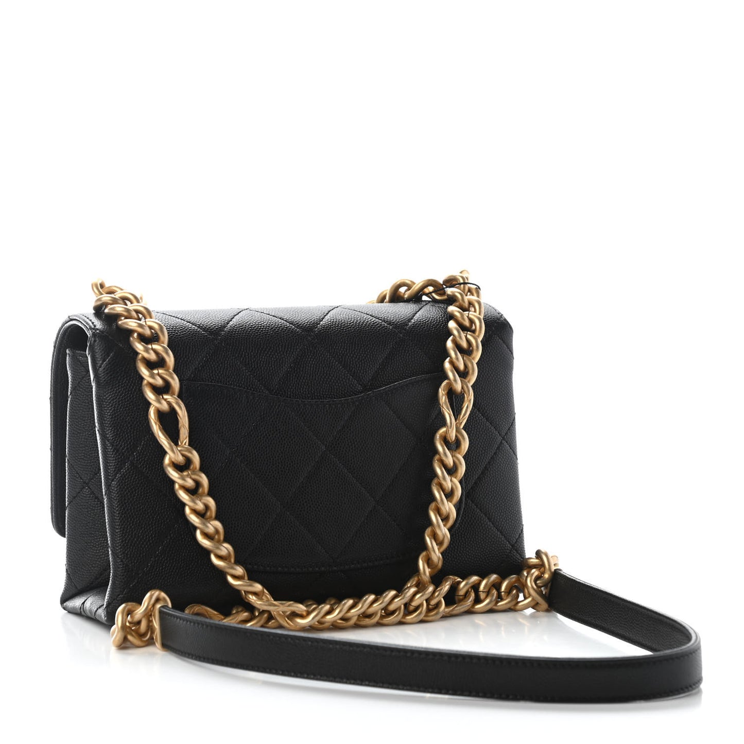 Caviar Quilted Mini Bracelet On Chain Flap Black