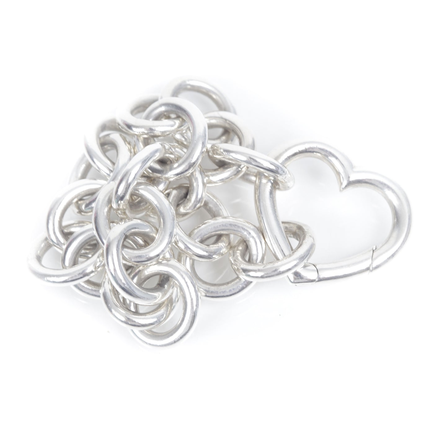 Sterling Silver Open Heart Clasp Bracelet