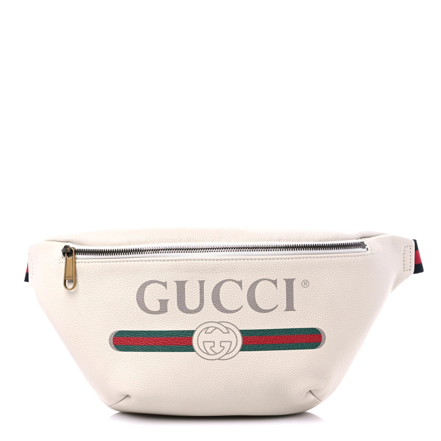 Gucci Grained Calfskin Logo Belt Bag White 1 of 7
