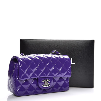 Chanel Patent Quilted Mini Rectangular Flap Purple 8 of 8