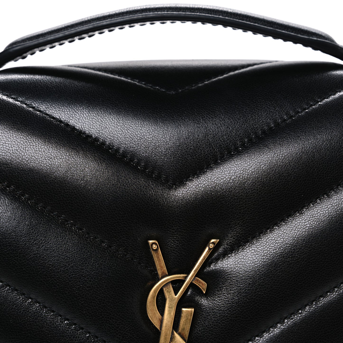 Lambskin Chevron Quilted Medium Loulou Black