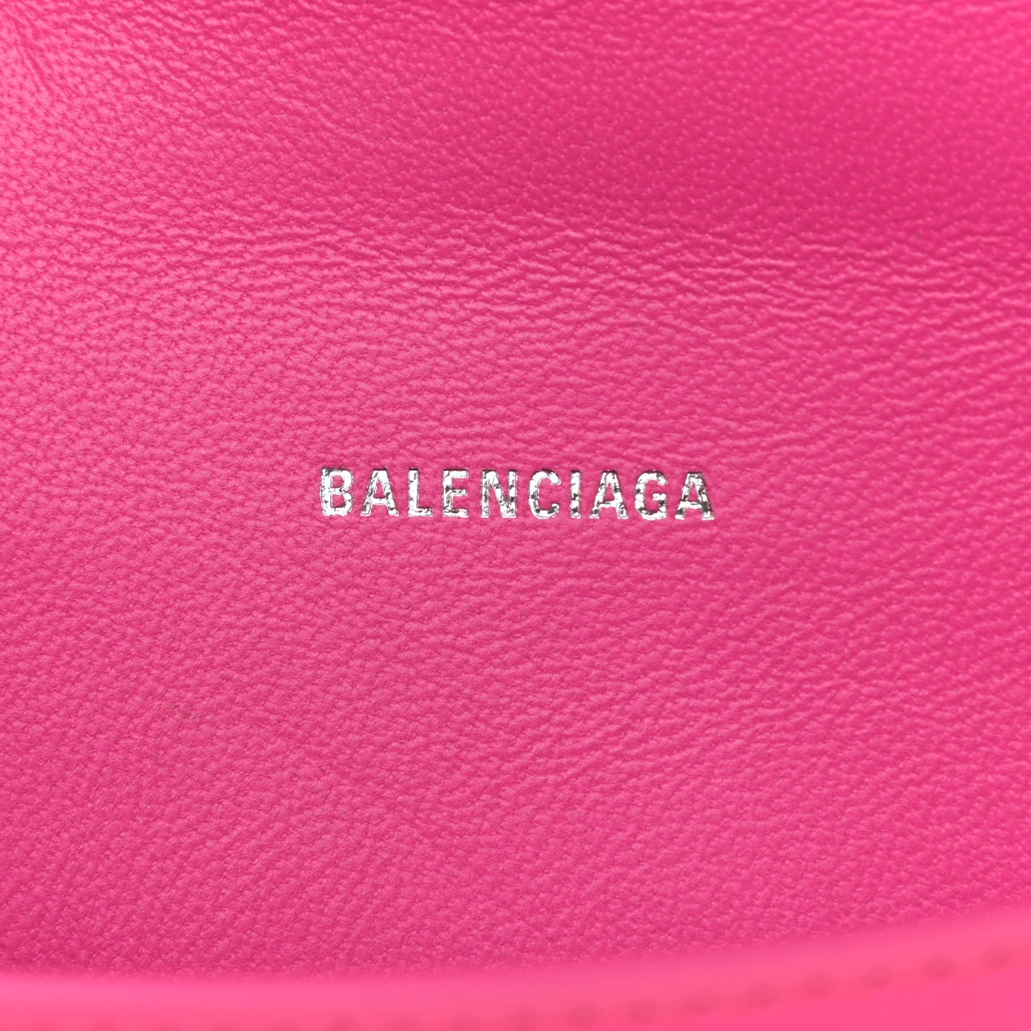 Shiny Box Calfskin Hourglass Top Handle Bag XS Acid Fuchsia