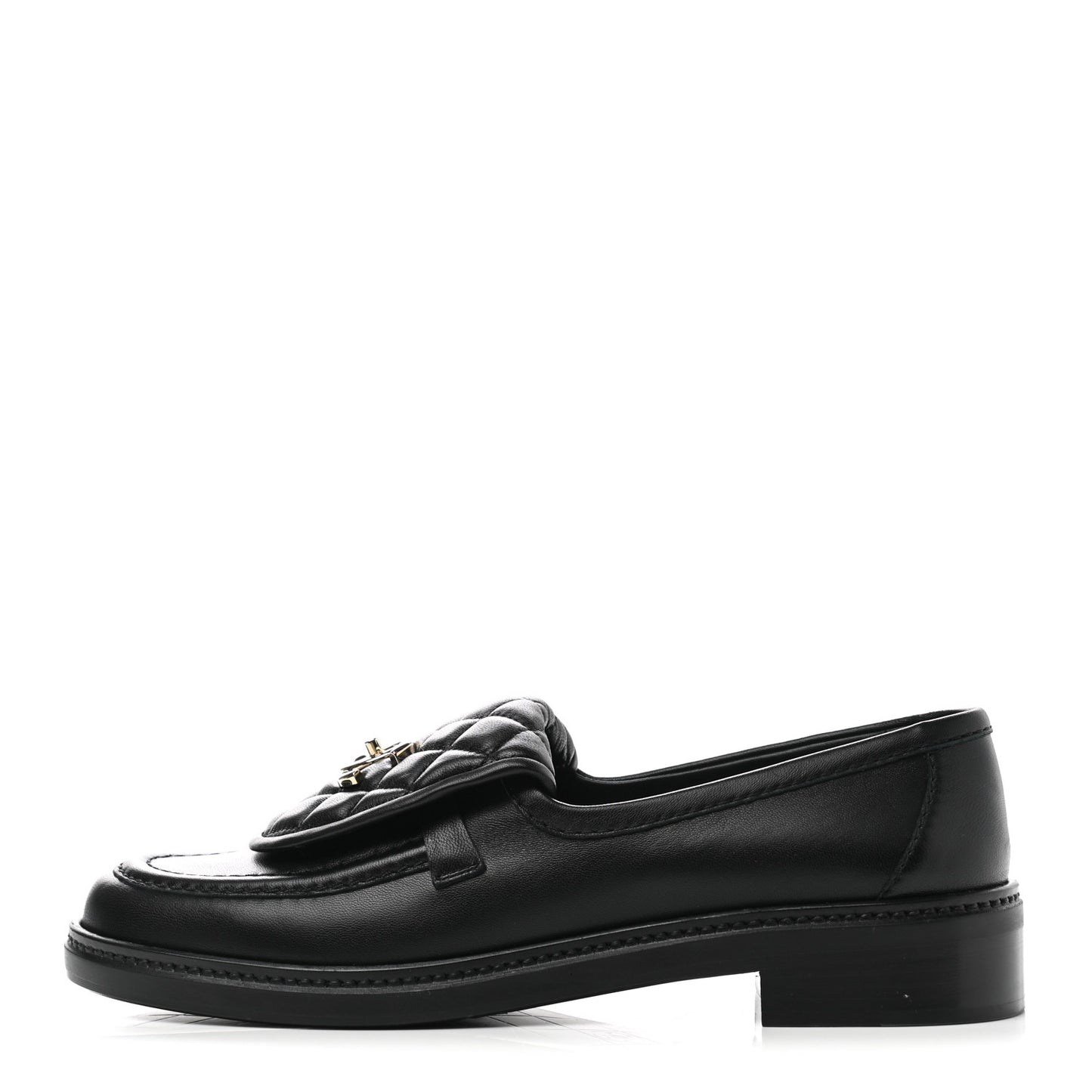 Lambskin Quilted CC Turnlock Loafers 39 Black