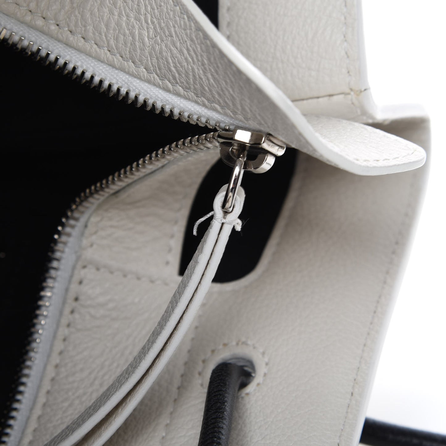 Calfskin Medium Logo North South Shopping Tote White