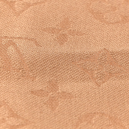 Louis Vuitton LOUIS VUITTON Silk Wool Monogram Shawl Caramel 6 of 9