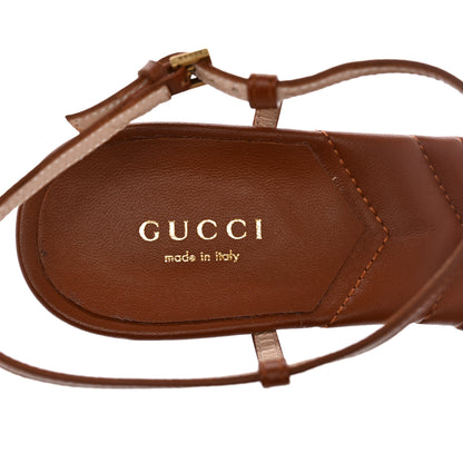 Gucci Nappa Matelasse T-Strap 40mm Sandals 38 Brown Papaya 7 of 10