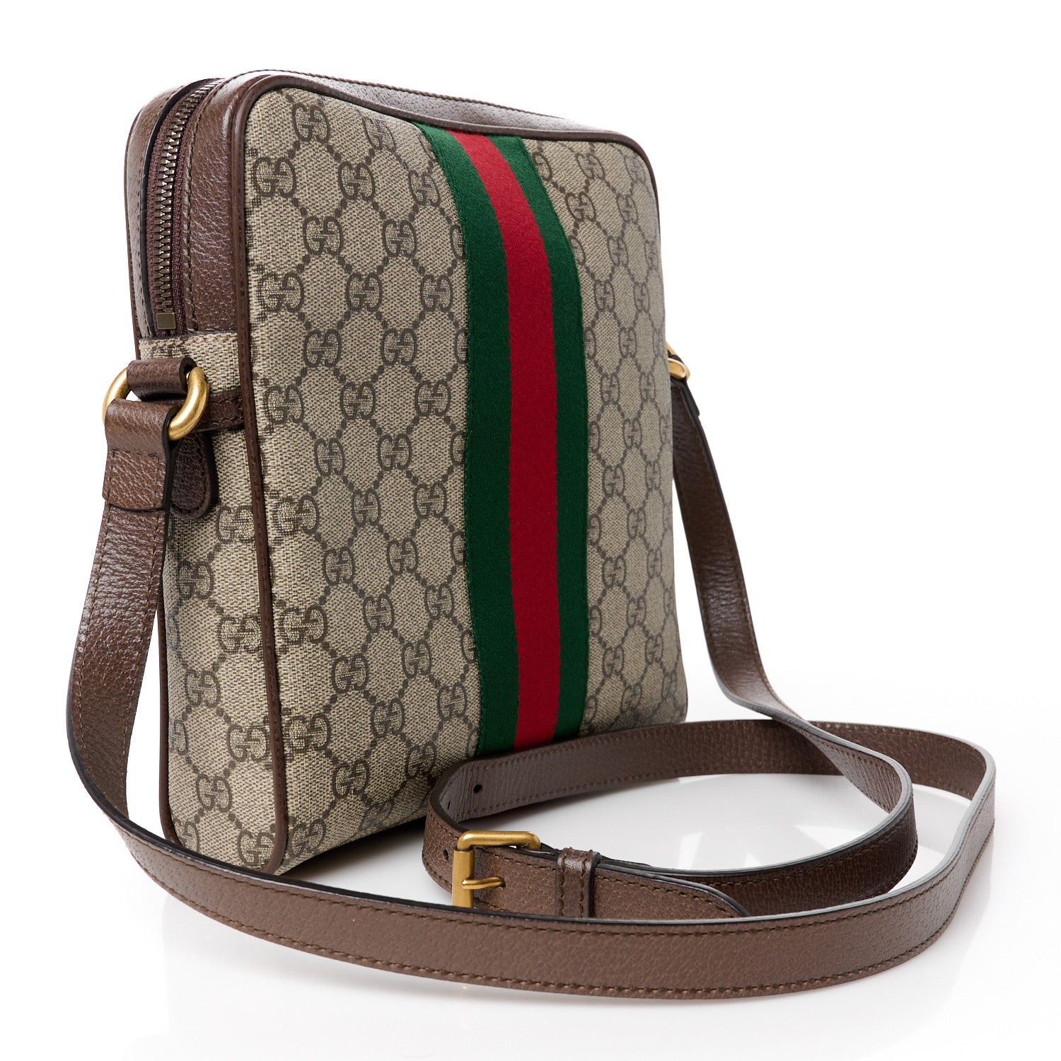 Gucci GG Supreme Monogram Web Small Ophidia Messenger Bag Brown 3 of 11
