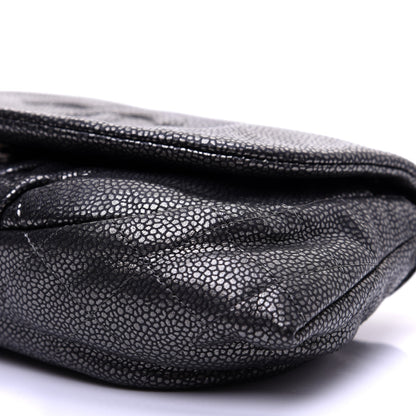 Chanel Metallic Caviar Half Moon Wallet On Chain WOC Dark Silver 7 of 12