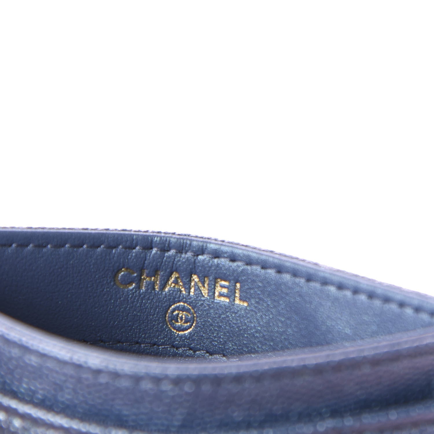 Chanel Iridescent Caviar Quilted Card Holder Dark Blue 8 of 9
