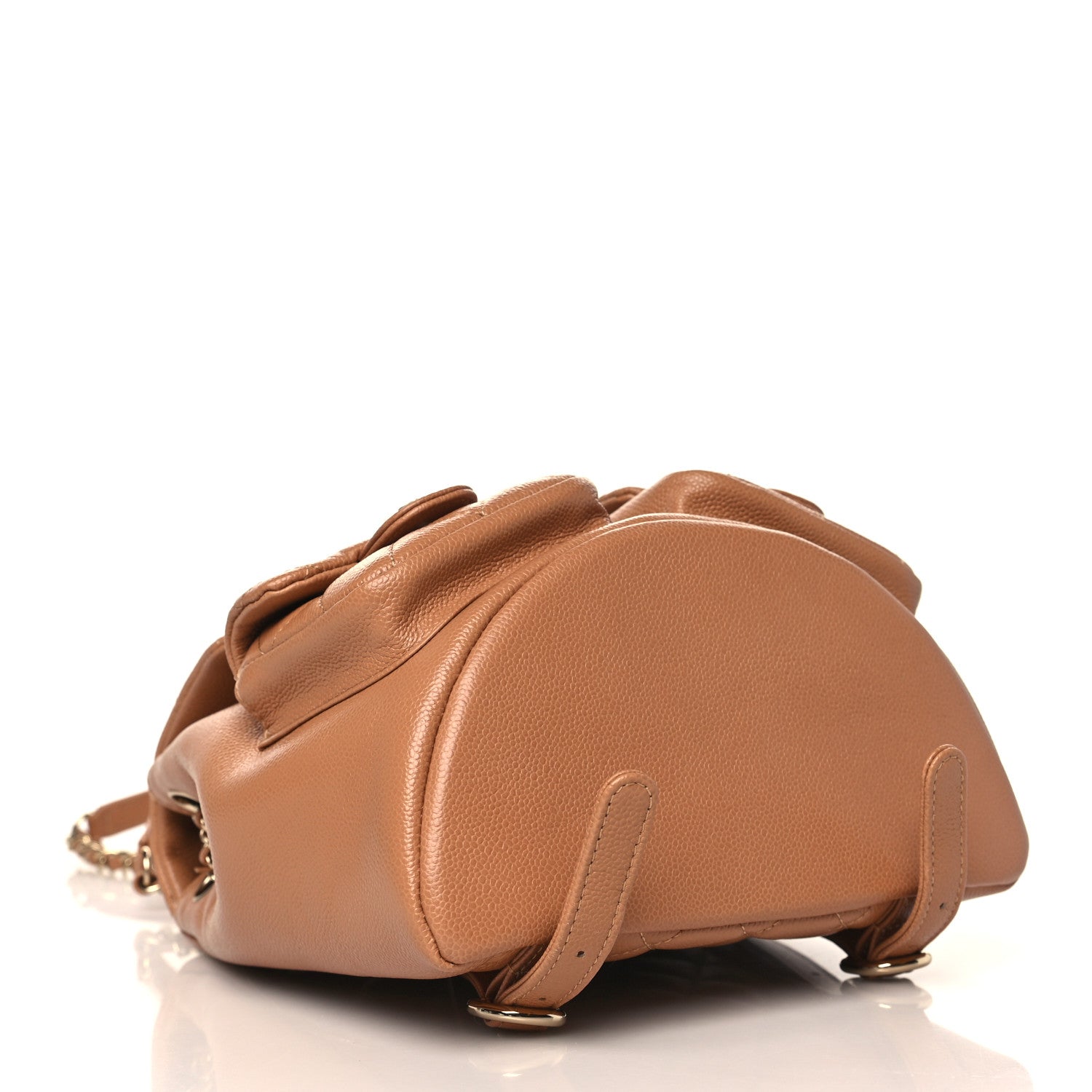 Chanel Shiny Caviar Quilted Medium Duma Pockets Drawstring Backpack Dark Beige 3 of 8