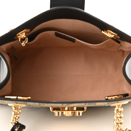 Gucci GG Supreme Monogram Bees Small Padlock Tote Beige Oro Black 5 of 10