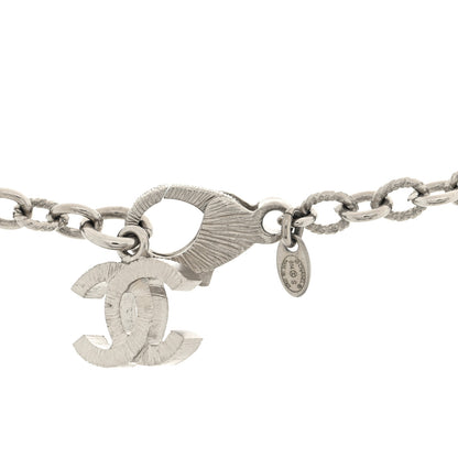 Chanel Gripoix Pearl Crystal CC Pendant Necklace Silver 4 of 4