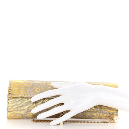 Chanel Lizard Pearl Evening Clutch Beige 2 of 12