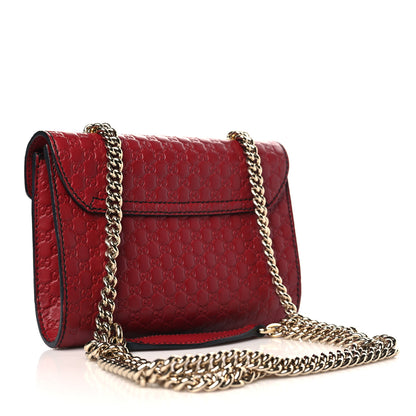 Gucci Soft Microguccissima Mini Emily Chain Shoulder Bag Rosso 3 of 9