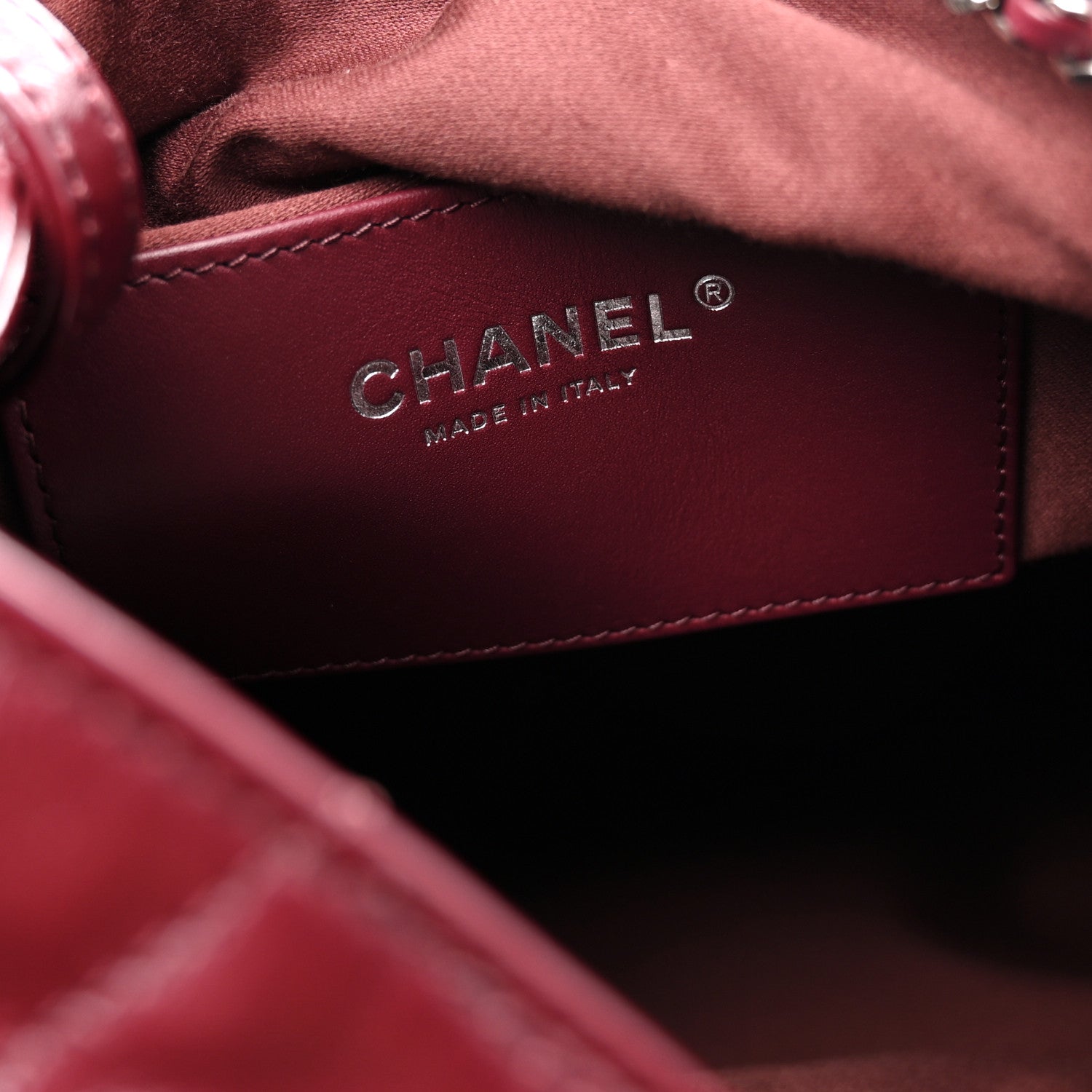 Chanel Shiny Crumpled Calfskin Quilted Medium Chanel 25 Handbag Dark Burgundy 7 of 11