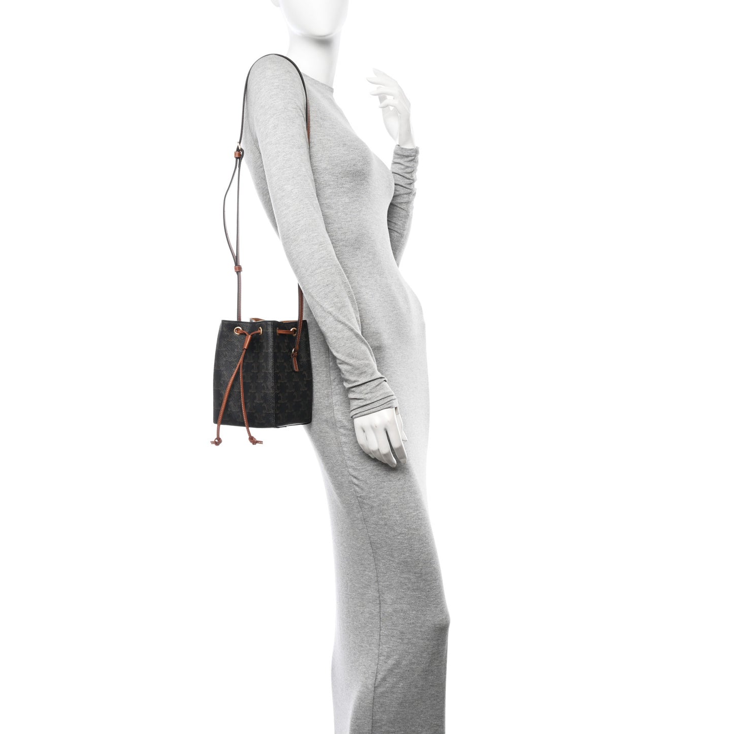 Triomphe Canvas Calfskin Micro Sailor Bag Tan