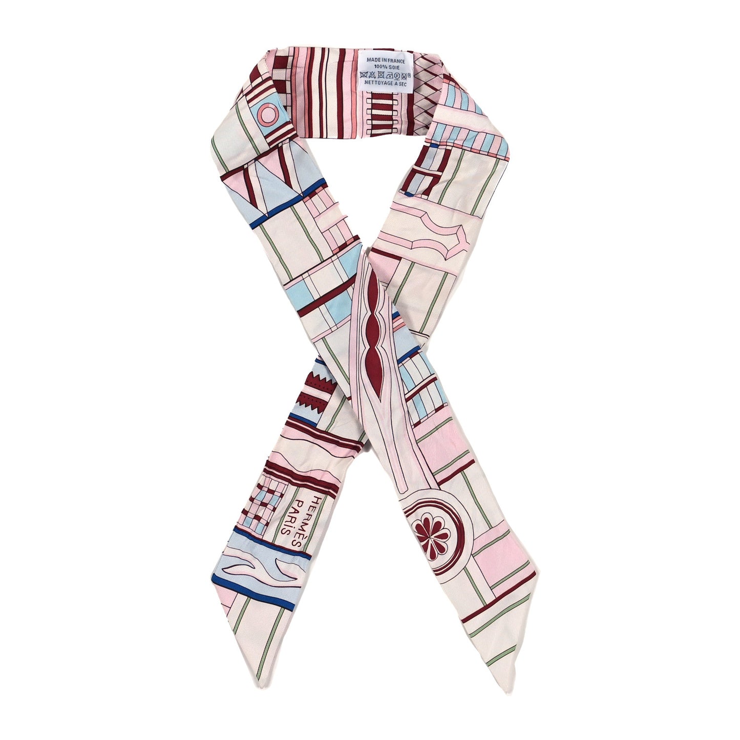 Silk Voltes Et Pirouettes Twilly Rose Ciel Bordeaux