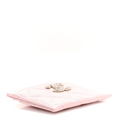 Chanel Caviar Quilted Crystal Card Holder Pink 4 of 9