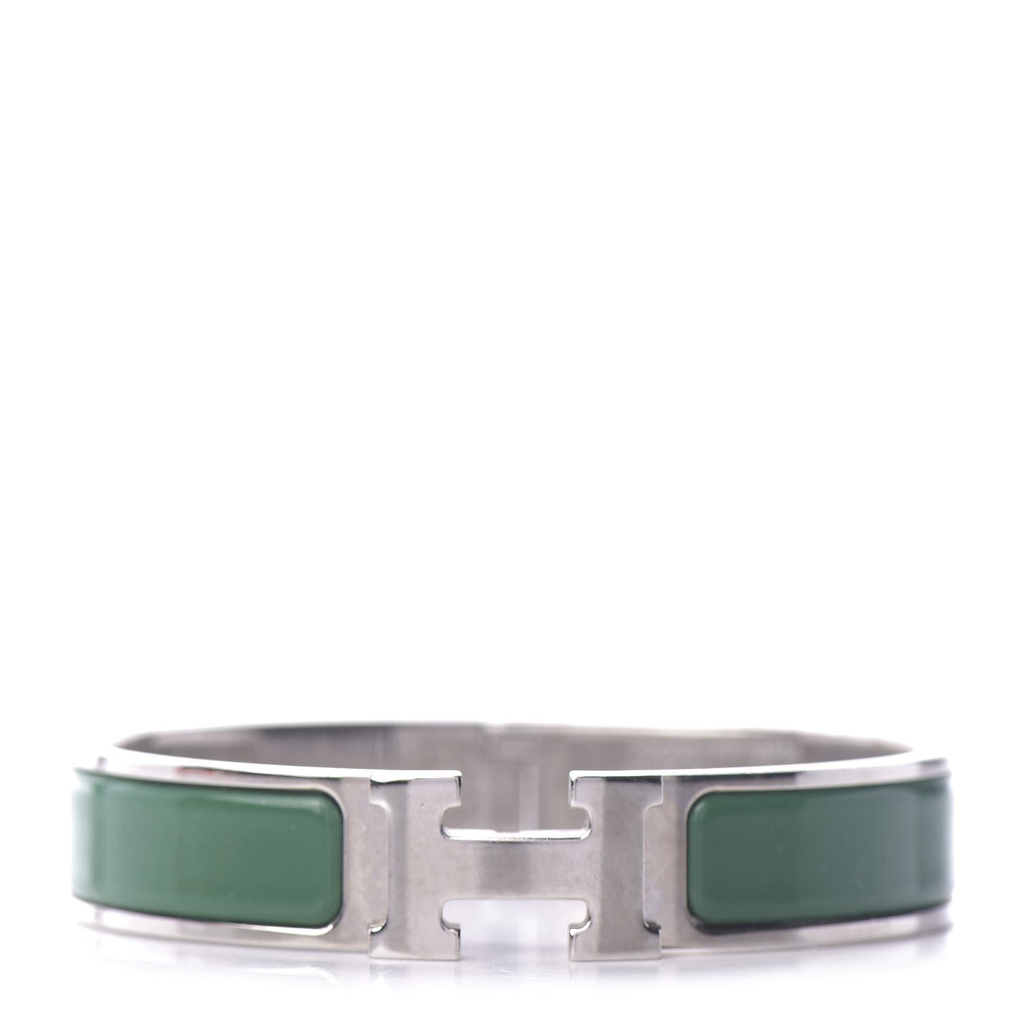 Enamel Narrow Clic Clac H Bracelet PM Vert Sapin