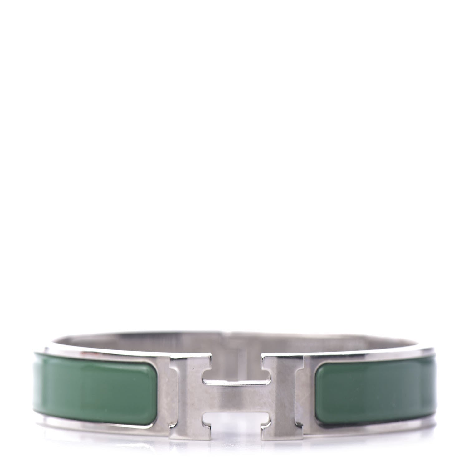 Hermes Enamel Narrow Clic Clac H Bracelet PM Vert Sapin 1 of 5