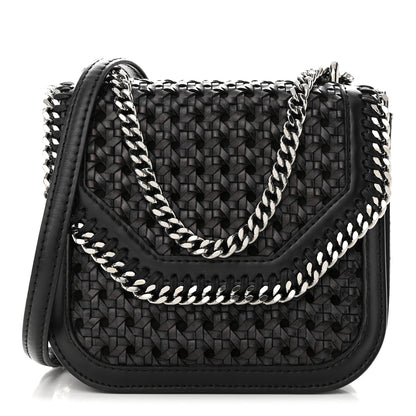 Stella McCartney Eco Alter Nappa Woven Mini Falabella Box Shoulder Bag Black 1 of 9