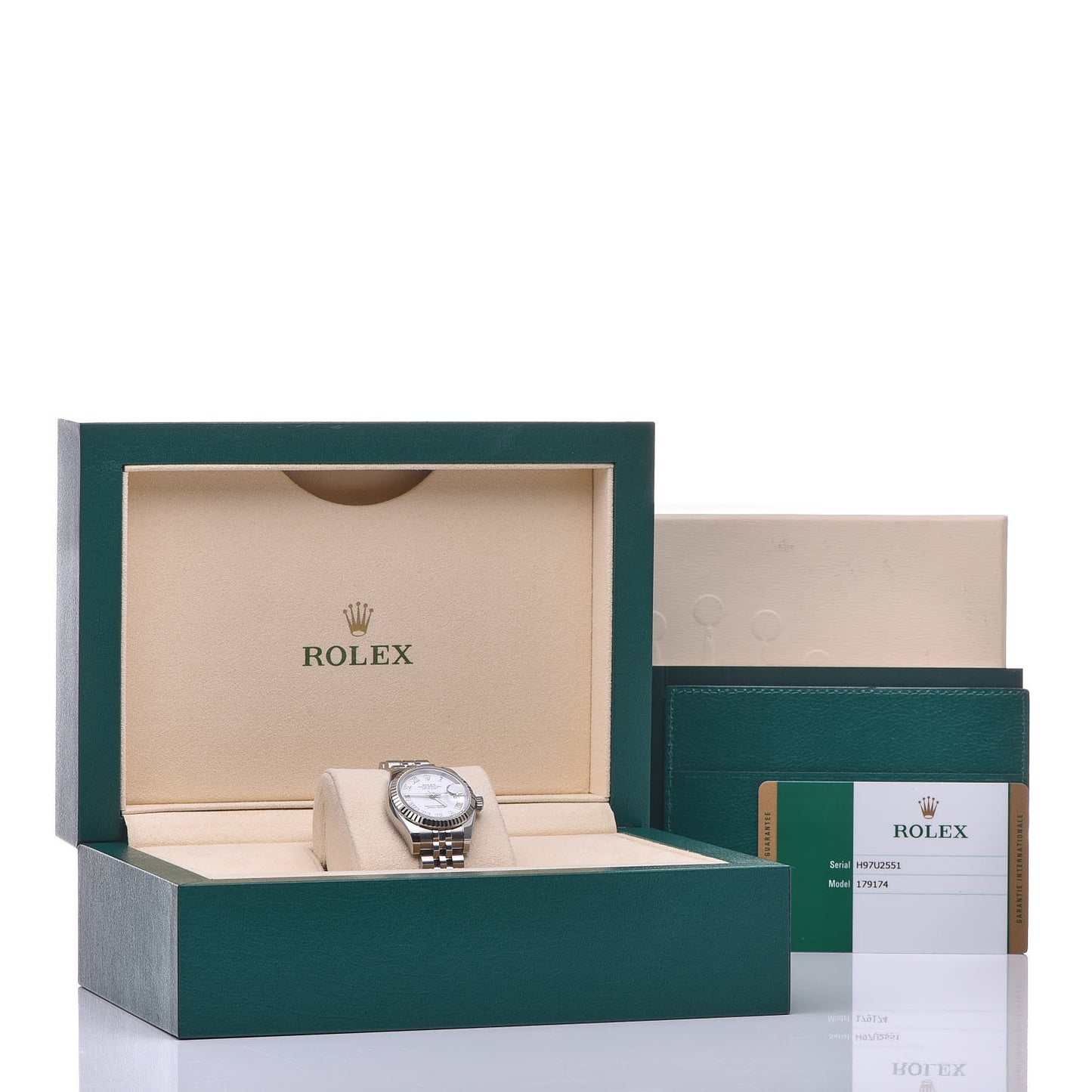 Stainless Steel 18K White Gold 26mm Oyster Perpetual Datejust Watch White Roman 179174