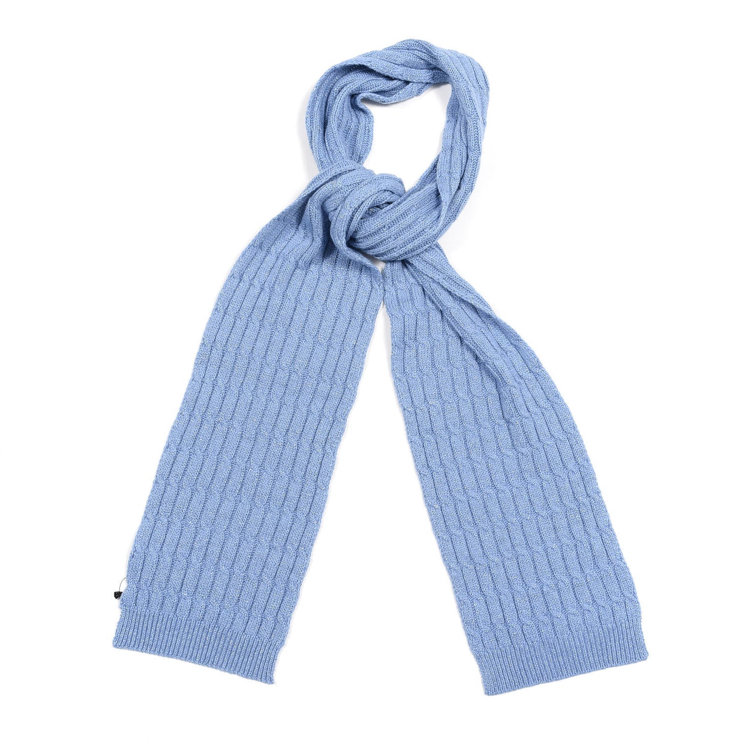 Wool Knit Shine Reg Scarf Bluette Sky Blue