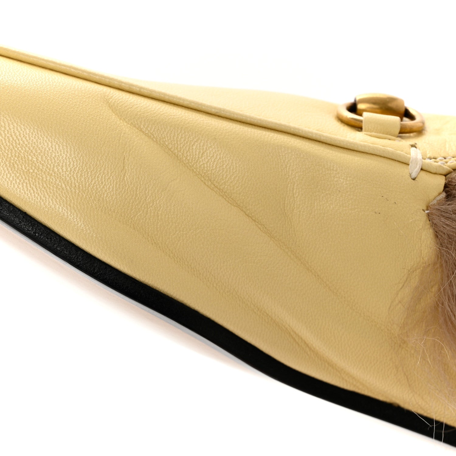 Gucci Malaga Kid Fur Womens Princetown Slippers 36.5 Burro 8 of 9
