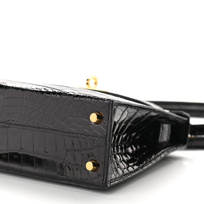 Hermes Shiny Alligator Mini Kelly Sellier 20 Black 9 of 9