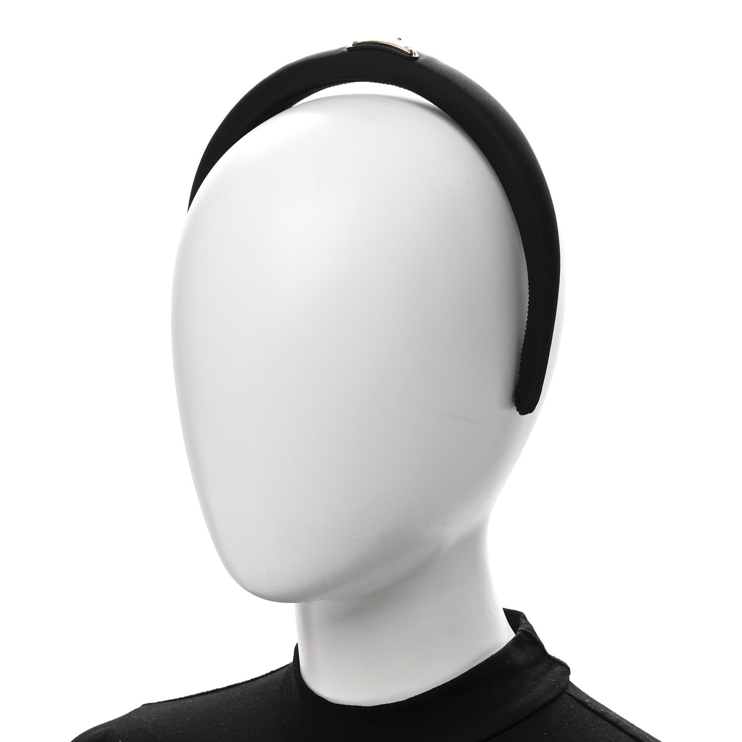 Prada Re-Nylon Metal Triangle Logo Headband Black 2 of 8
