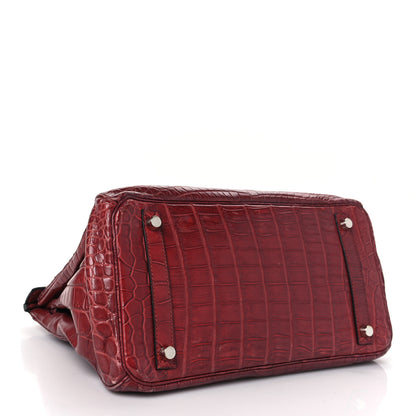 Hermes Matte Niloticus Crocodile Birkin 30 Rouge H 4 of 10
