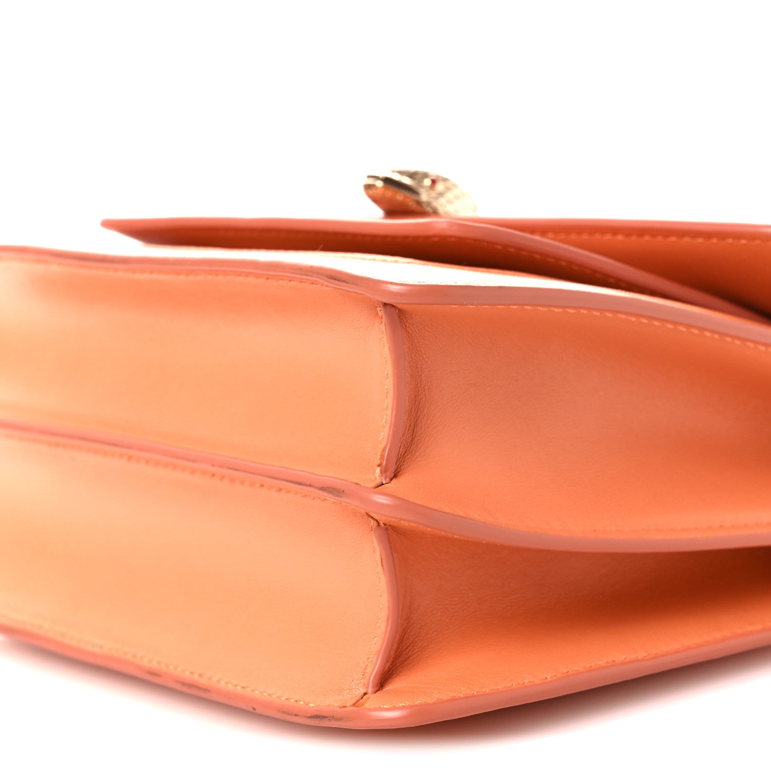 Bulgari Calfskin Serpenti Forever Maxi Chain Crossbody Bag Orange 10 of 11