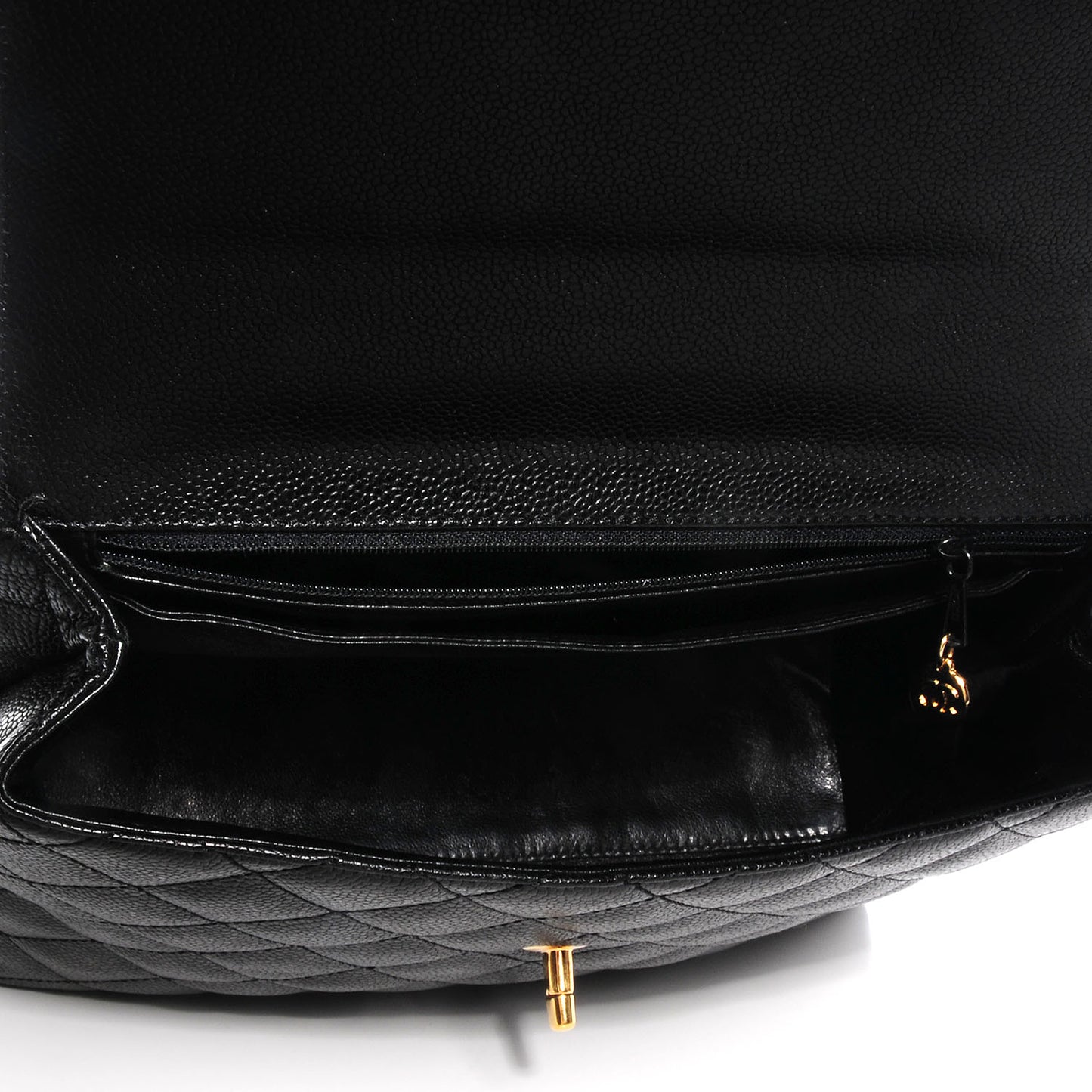 Caviar Kelly Jumbo Flap Bag Black