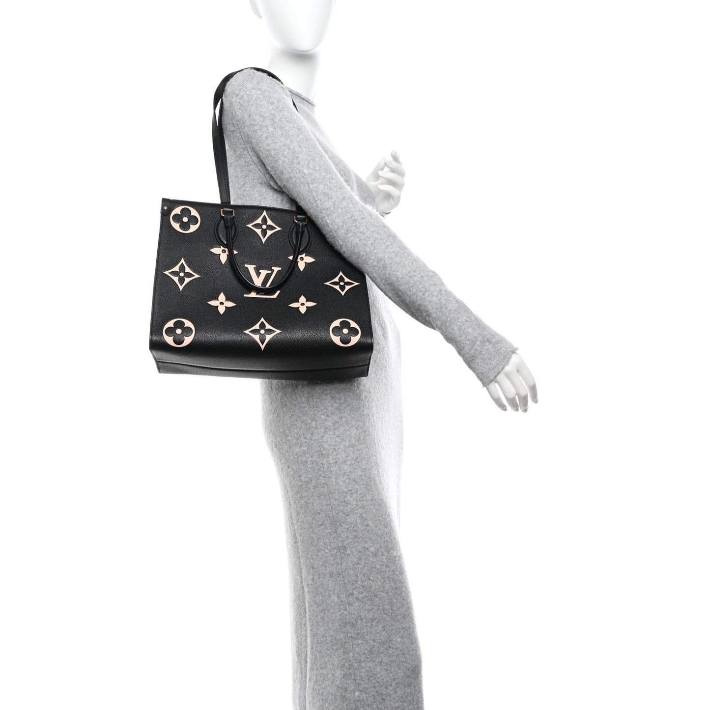 LOUIS VUITTON Empreinte Monogram Giant Onthego MM Black Beige
