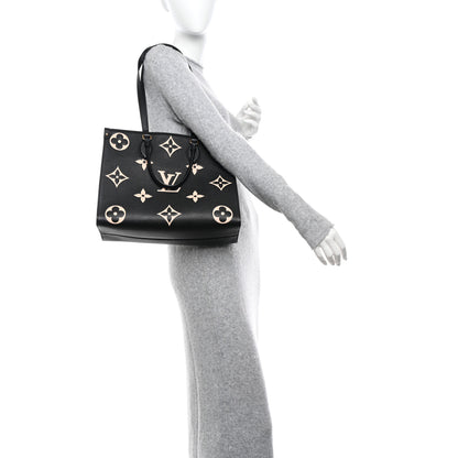 Louis Vuitton LOUIS VUITTON Empreinte Monogram Giant Onthego MM Black Beige 3 of 10