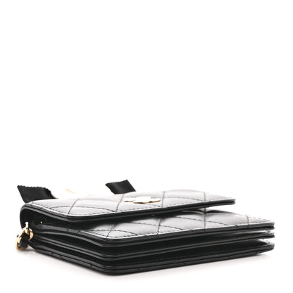 Chanel Lambskin Quilted My Chanel Lady Card Holder On Chain Black 3 of 11