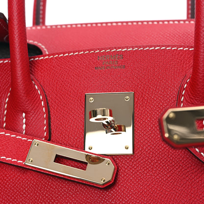 Hermes Epsom Candy Birkin 30 Rouge Casaque Bleu Thalassa 6 of 10