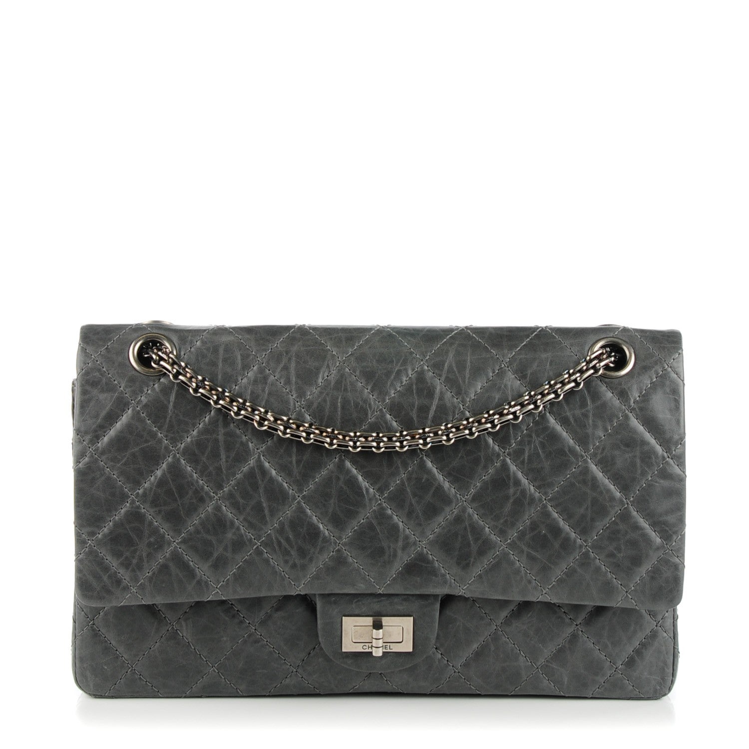 Chanel Aged Calfskin Quilted 50th Anniversary 2.55 Reissue 226 Flap Grey 1 of 8