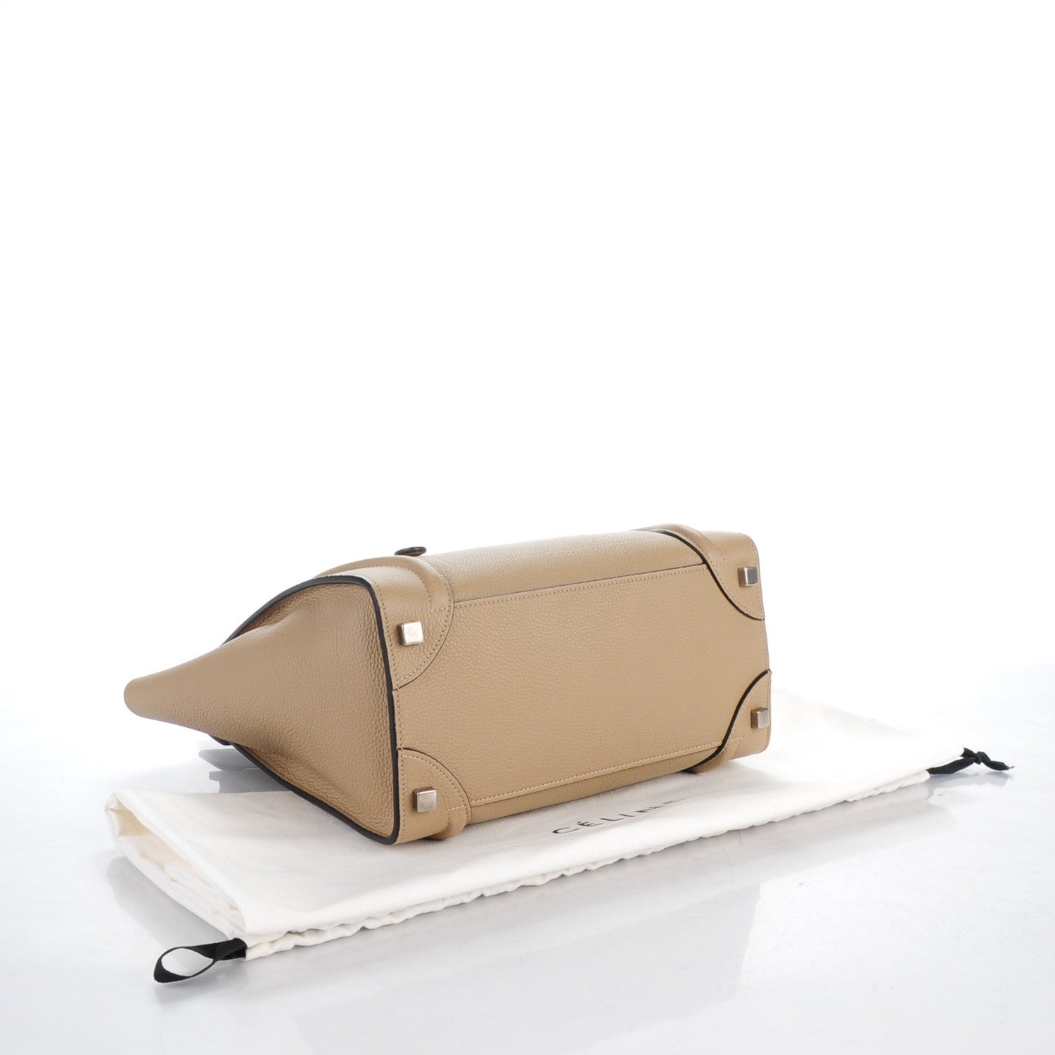 Celine Drummed Calfskin Micro Luggage Taupe 4 of 8