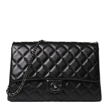 Chanel Lambskin Quilted Clutch With Chain Flap Black 1 of 13
