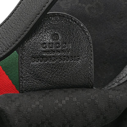 Gucci Denim GG Monogram Web Small Giglio Tote Black 7 of 11