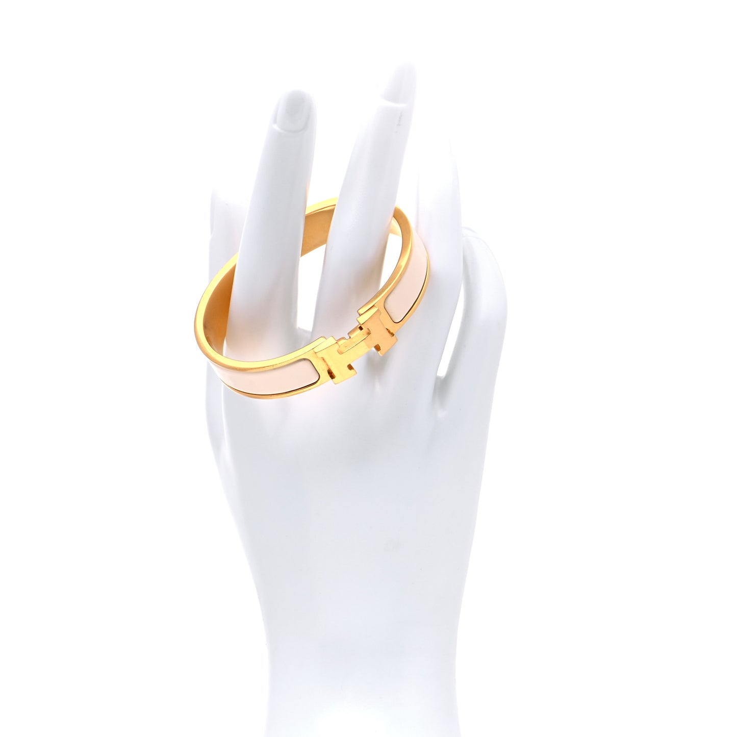 Enamel Narrow Clic Clac H Bracelet PM Craie
